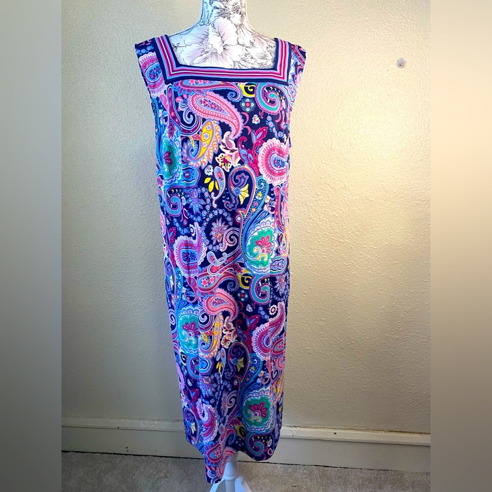 Talbots Multicolor Paisley Midi Dress
